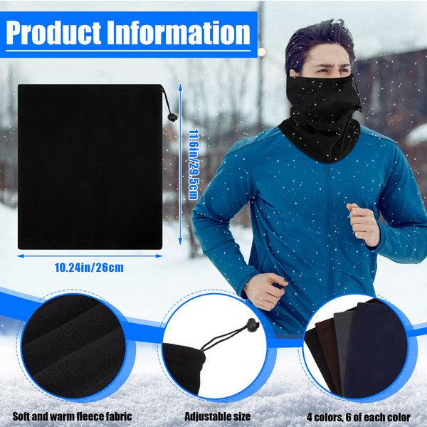 BBTO 48 Pcs Neck Gaiter and Ear Warmers Set Includes 24 Neck Warmer Gaiter Face Coverings for Men and 24 Winter Earmuffs Foldable Ear Muffs for Men Cold Weather Running Skiing 1