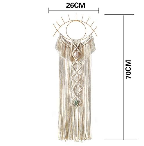 Hosoncovy Wall Macrame Tapestry Evil Eye Dream Catcher for Wall Decor Woven Tapestry Wall Art Wall Ornament Bohemian Ornament for Bedroom Home Decoration Craft Gift 3