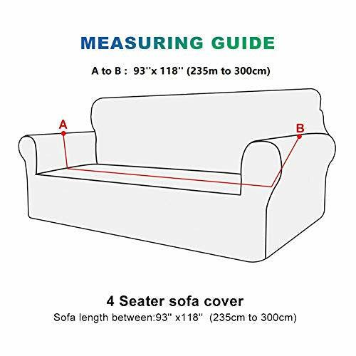 Sinoeem Sofa Covers 1 2 3 4 Seater Velvet (Free 2 pillow cases) Pure Color Sofa Slipcovers Protector Easy Fit Elastic Fabric Stretch Machine Washable Couch Slipcover (4 Seater:235-300cm, Sofa-Blue) 3