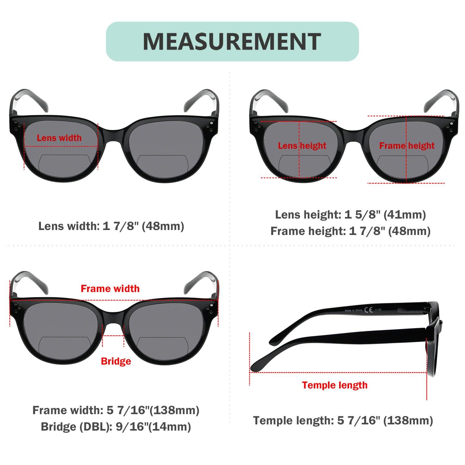 Eyekepper Bifocal Glasses for Women Reading under the Sun Stylish Bifocal Readers Tinted Lens - Red +3.00 2