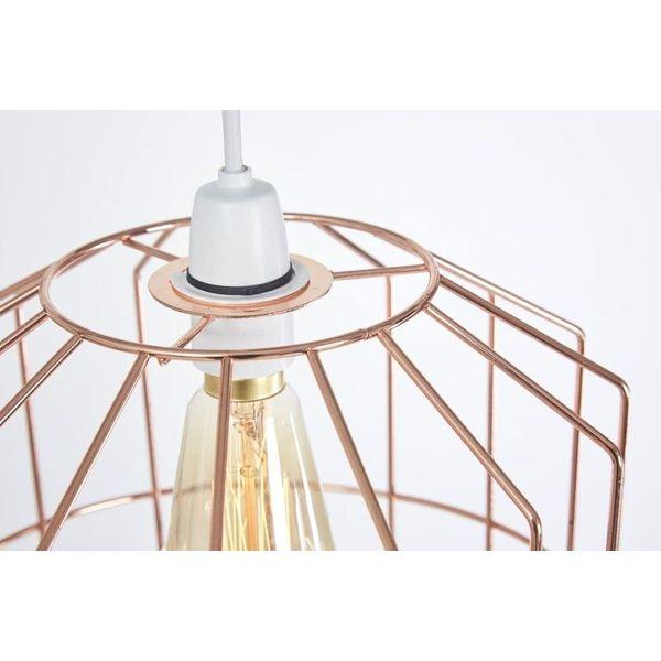 Retro Design Light Shade - Metal Wire Basket Cage Lamp Shade - Ceiling Pendant Light Shade - Wire Cage Lamp Shade - Industrial Vintage Style - Easy Fit Metal Lamp Shade - Copper 4