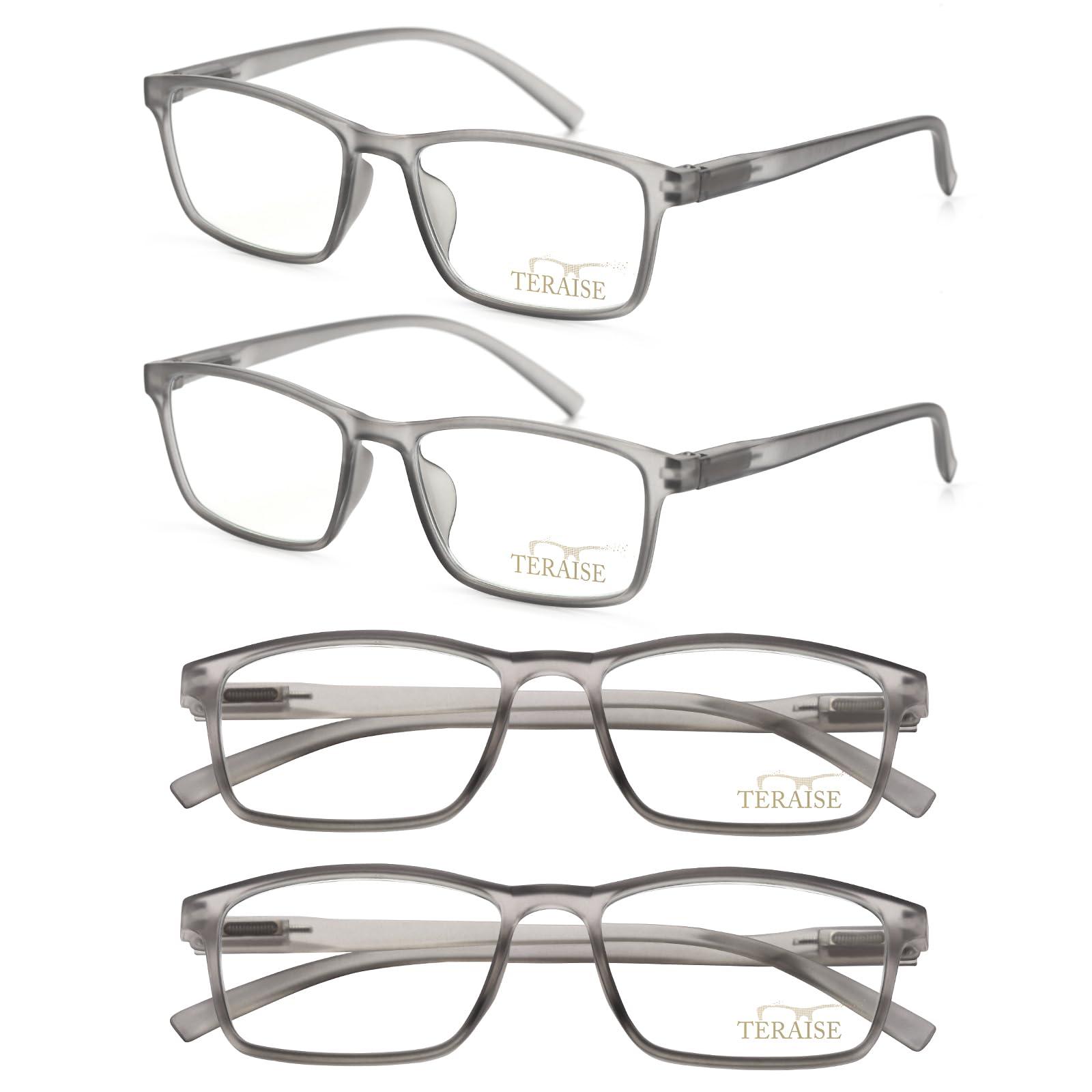 TERAISE 4-Pack Reading Glasses Blue Light Blocking Computer Eyeglasses Ultra-Light High Elasticity Readers Reduce Eye Fatigue for Men and Women(+1.25X) 0