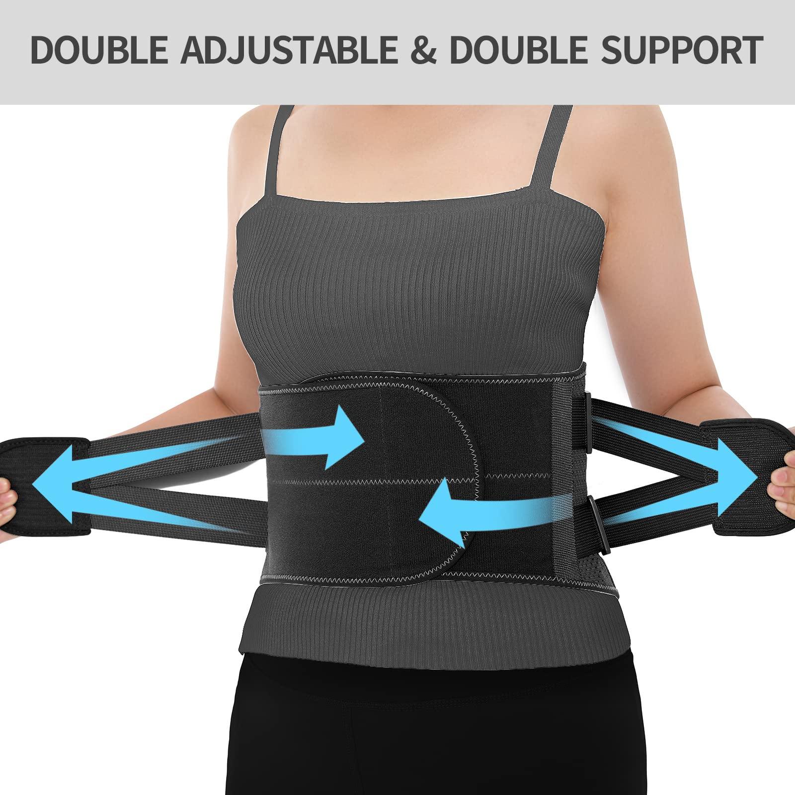 ABYON Back Support Belt for Men Women, Back Brace Adjustable and Breathable for Back Pain, Sciatica, Herniated Disc, Scoliosis, Bending Sitting, Standing, Heavy Lifting 4