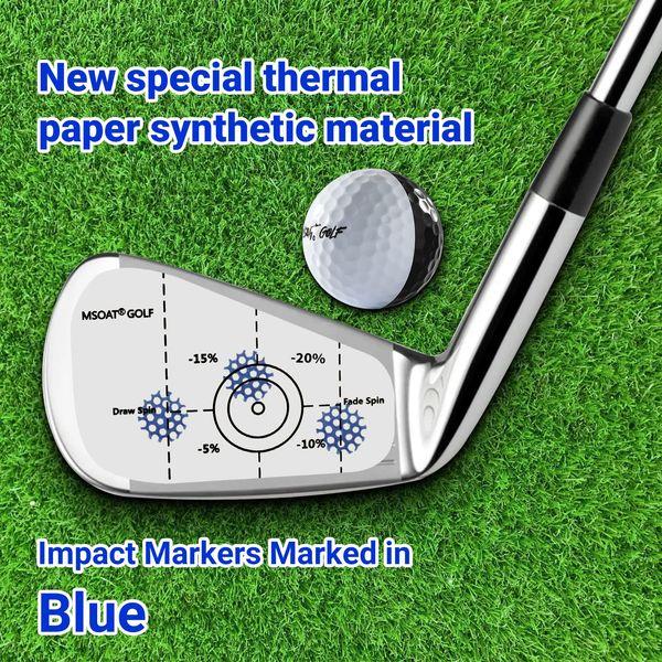 MSOAT Golf Impact Tape, 120 pcs Irons Stickers, Self-Teaching Sweet Spot and Shot Consistency Analysis, Golf Club Face Impact Stickers Ball Hitting Recorder Swing Training Aid 1