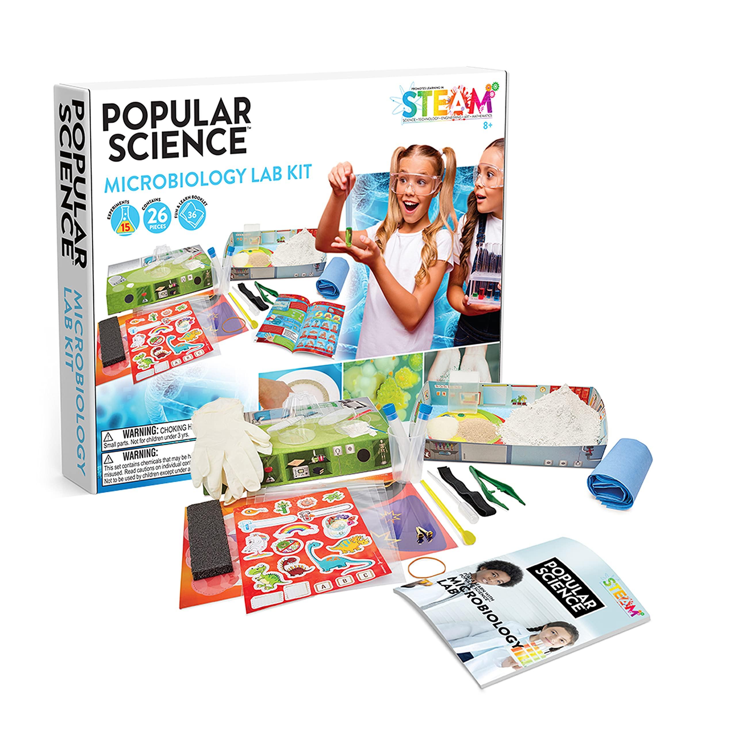 POPULAR SCIENCE Microbiology Lab Science Kit | STEM Science Toys and Gifts for Educational and Fun Experiments | Designed for Children Aged 5 to 12 Years Old and Suitable for All The Family