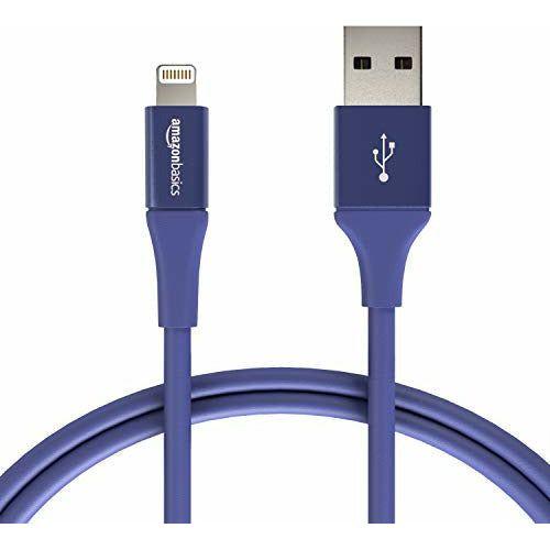 Amazon Basics USB A Cable with Lightning Connector, Premium Collection - 3 Feet (0.9 Meters) - Single - Blue 0