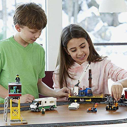 LEGO 60198 City Cargo Train Set Battery Powered Engine for 6 Year Old, RC Bluetooth Connection, 3 Wagons, Tracks and Accessories 3