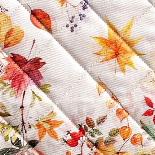 Maison d' Hermine Pretty Autumn Set of 2 Pot Holders with Loop Heat Resistant for BBQ | Cooking | Baking | Grilling | Microwave | Barbecue | Thanksgiving/Christmas (20 cm x 20 cm) 2