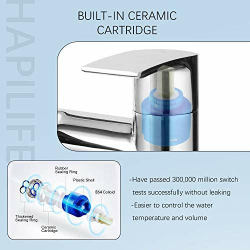 [Bath Shower Tap] Hapilife Waterfall Bathroom Water Filter Mixer Tub Tap Chrome with Handheld Shower Head 4