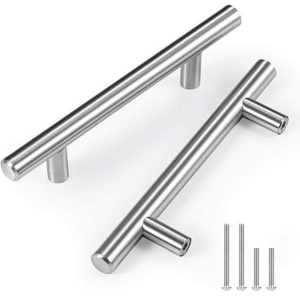 CZC HOME 30 Pack 150mm Cabinet Handles, Stainless Steel Drawer Pulls, 90mm Hole Center Cupboard Handles with 2 Sizes Screws for Kitchen Dresser Door Brushed Nickel 0