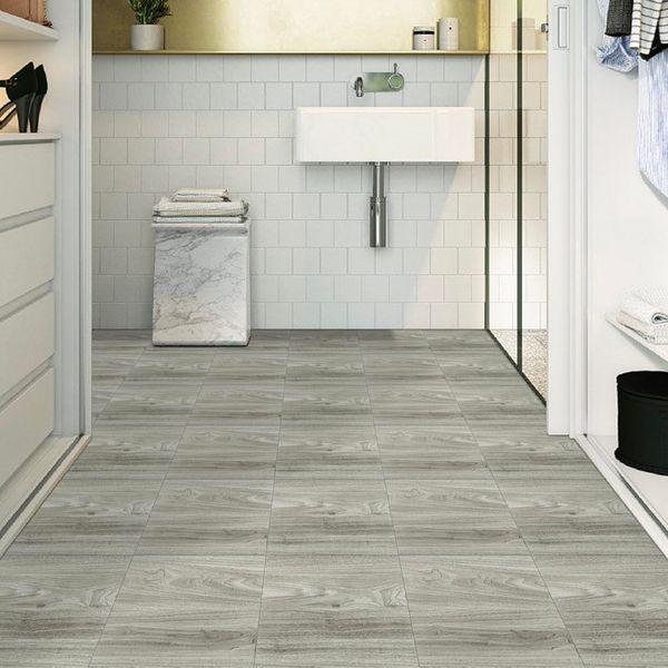 Vinyl Flooring, Peel and Stick Floor Tiles Self Adhesive Floor Tiles with Wood Effect, Waterproof for Bathroom Bedroom Living Room, 30x30cm 10pcs(0.9㎡) 2