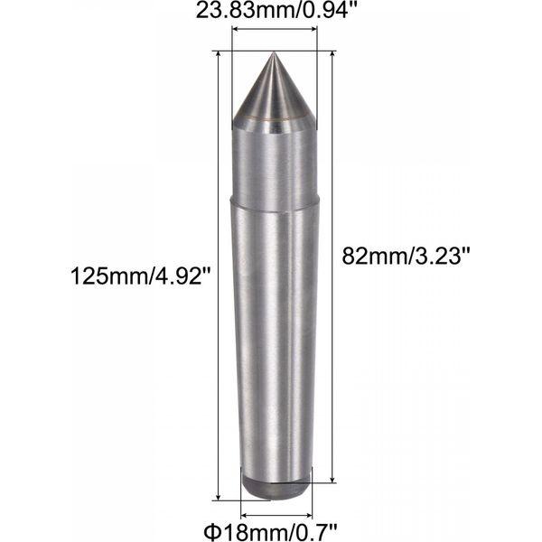 sourcing map MT3 Carbide Tipped Lathe Dead Center Morse Taper 3MT 60 Degree for Woodworking Woodturning Lathe Drill Tool Tungsten Steel 1