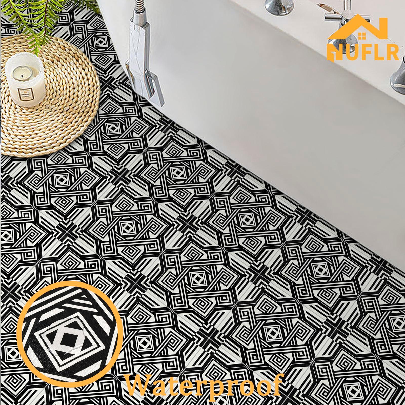 Floor Tiles Self Adhesive Floor Tile, Vinyl Flooring Waterproof, Peel and Stick Floor Tiles for Kitchen Living Room and Bathroom DIY Flooring 30x30cm 10pcs(0.9m2) 2