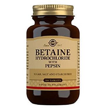 Solgar Betaine Hydrochloride with Pepsin Tablets - Pack of 100 0