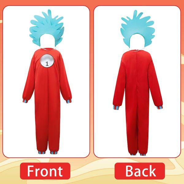 Maryparty Thing 1 and Thing 2 Costume for Boys and Girls World Book Day Costume for Kids (Style-1, M) 3