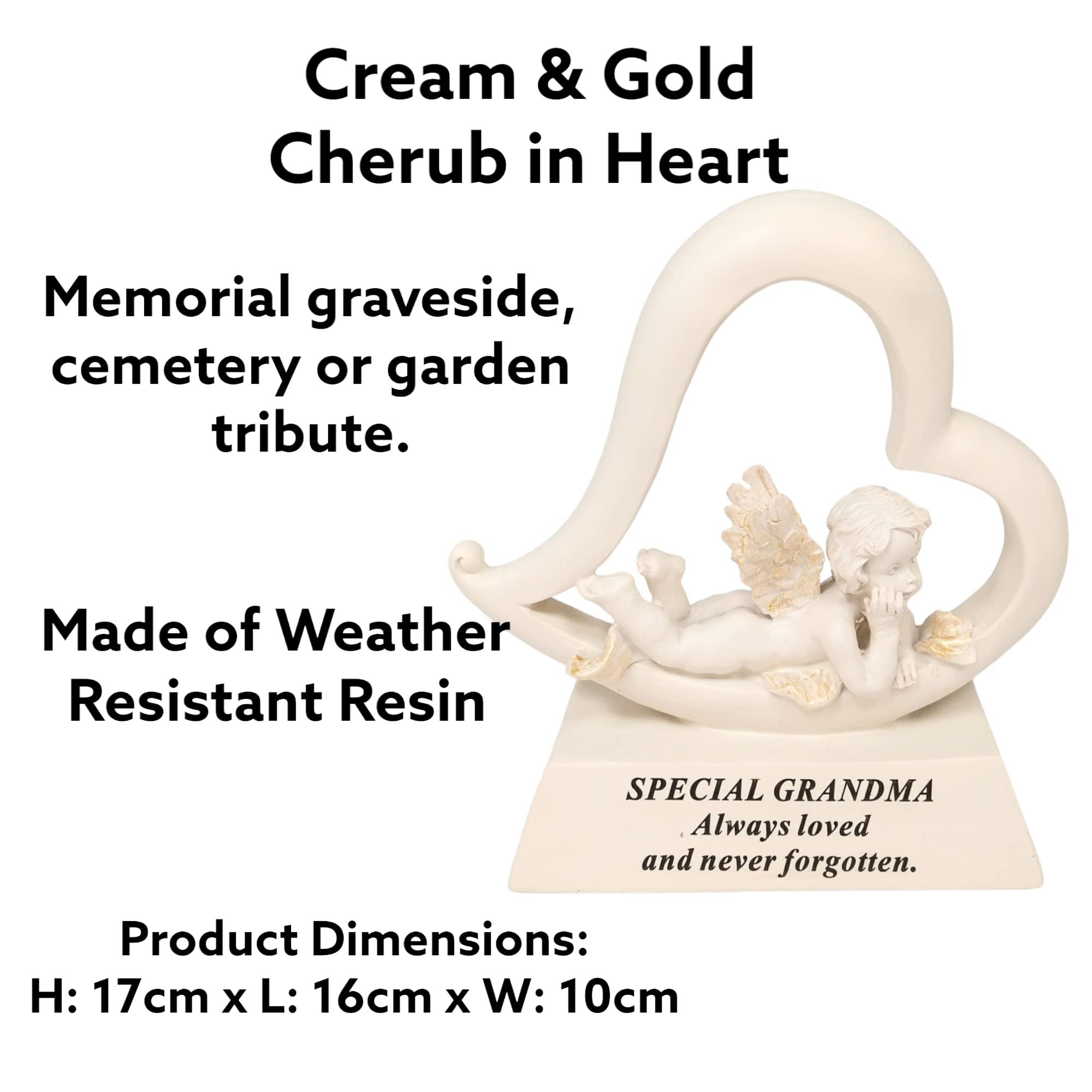 Grandma memorial remembrance Heart Cherub Ornament 1