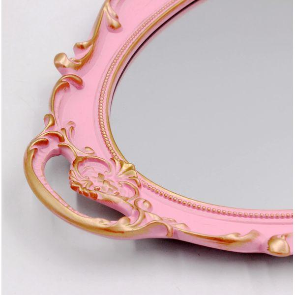 YCHMIR Vintage Mirror Small Wall Mirror Hanging Mirror 37 x 25.4 cm Oval Pink Pack of 2 4