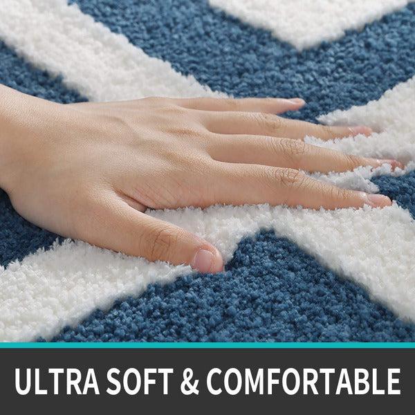 DEXI Bath Mat 50 x 80 cm,Non Slip Bathroom Mat Soft and Water Absorbent Bath Rug,Machine Washable Durable Floor Mat,Turquoise 1