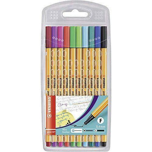 Fineliner - STABILO point 88 Wallet of 10 Assorted Colours 0