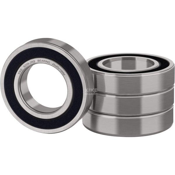 XIKE 4 pcs 6209-2RS Ball Bearings 45x85x19mm, Bearing Steel and Double Rubber Seals, Pre-Lubricated, 6209RS Deep Groove Ball Bearing with Shields. 0