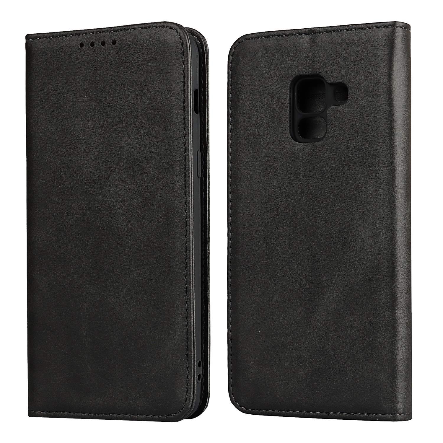 SailorTech Samsung Galaxy A8 2018 Wallet Case, Premium PU Leather Folio Flip Cases Cover with Kickstand Card Slots Holder Black