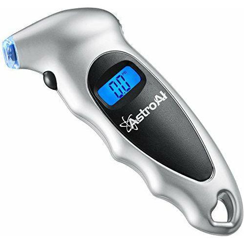 AstroAI Digital Tyre Pressure Gauge 150 PSI 4 Settings for Car Truck Bicycle with Backlit LCD and Non-Slip Grip, Silver 0
