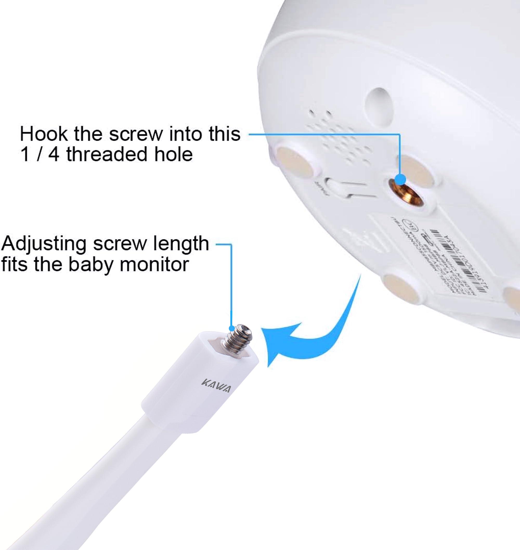 KAWA Baby Monitor Holder, Universal Baby Monitor Mount for Crib, Flexible Baby Monitor Holder, Compatible for All 1/4 Triple Hole Baby Monitor Camera, Without Tools or Wall Damage 2