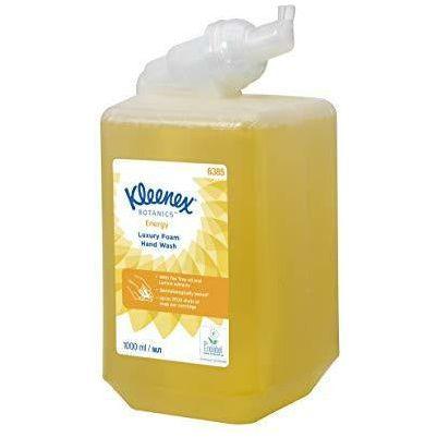 Kleenex Botanics Energy Luxury Foam Hand Wash 6385 - Scented Foaming Hand Soap - 6 x 1 Litre Yellow Hand Wash Refills (6 Litre Total) 0