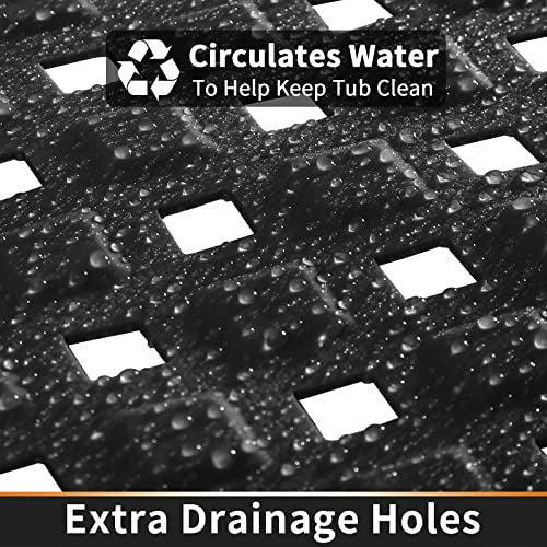 Yimobra Original Bath Tub and Shower Mat 70 X 40 cm, Non-Slip with Drain Holes, Suction Cups, Machine Washable, Phthalate Free, No Latex, No BPA, Black 2