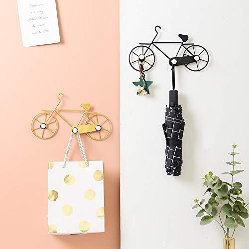 Hosoncovy Iron Art Metal Bicycle Wall Decor Wall Ornament Metal Bike Wall Hanging Wall Decorative Bicycle with Hooks for Home Decoration (Black) 3