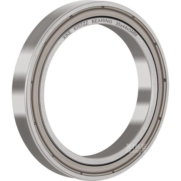 XIKE 4 pcs 6707ZZ Ball Bearings 35x44x5mm, Bearing Steel and Pre-Lubricated, Metal Double Seal, 6707-2Z Deep Groove Ball Bearing with Shields 4