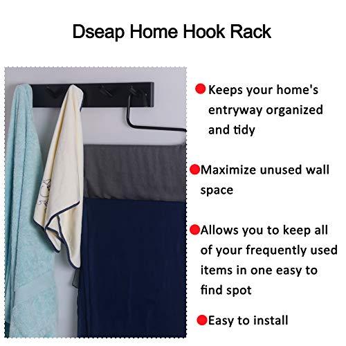 Dseap Coat Rack Wall Mounted with 5 Peg Hooks, Shaker Style Coat Hook Hanger for Hanging Coats Towels Hats Clothes Clothing, Black 4