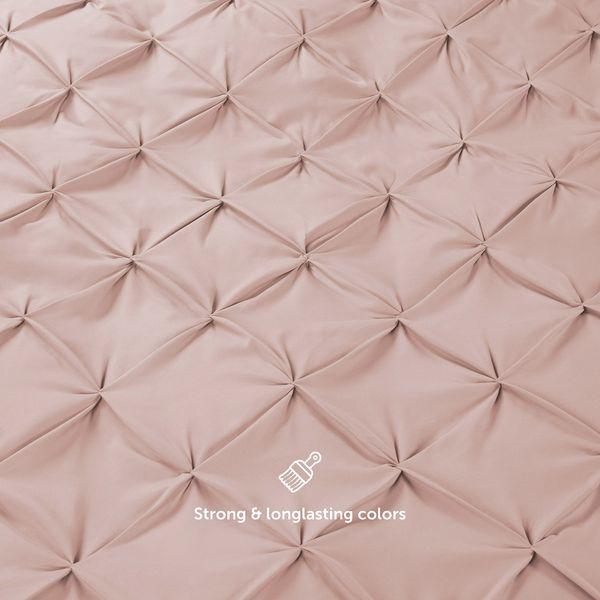 Blumtal® Luxury Duvet Cover Set Pinch Pleat, UltraSoft King Bedding with Beautiful Tucks, 230 x 220 & 50 x 75 cm (2x), Pintuck Bedding, Dusty Pink 3