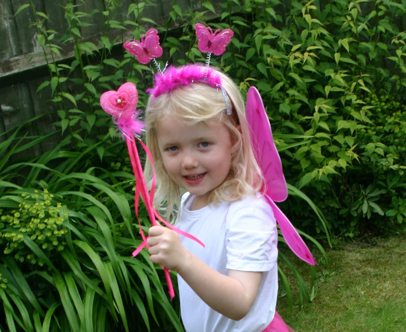 Fairy Dressing up Costume for Girls – Butterfly Fairy Wings, Tutu, Magic Wand,Headband Costume Set for 3-8 Years 4