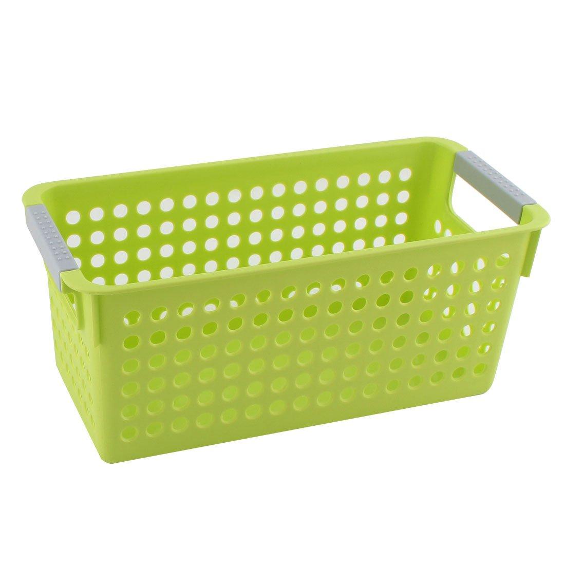 sourcingmap Plastic Office Family Bathroom Rectangle Design Storage Basket Organizer Green 0