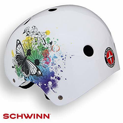 Schwinn Girls' Butterfly BMX Helmet, White, Medium (Age 8+) 4