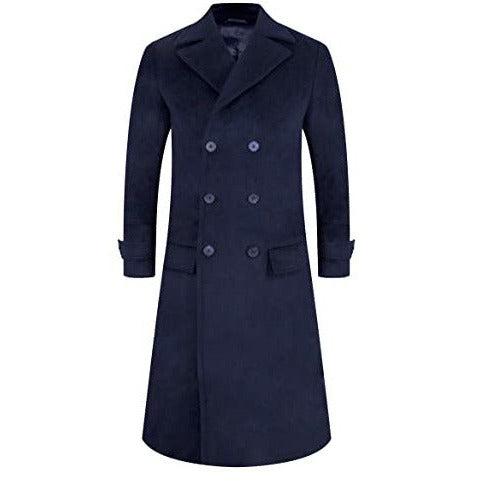 APTRO Mens Wool Coats Long Coats Thick Winter Jacket Elegant Outwear 80% Wool Trench Coat 1818 Navy L 0