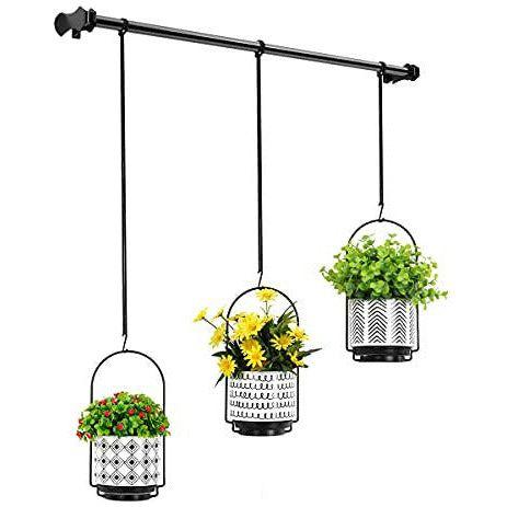 3pcs Hanging Plant Flower Pot - Codream 18/8 Stainless Steel and Ceramic Flowerpot Vase Outdoor Indoor Wall Decor Hanging Planters Baskets 4.1 Inches