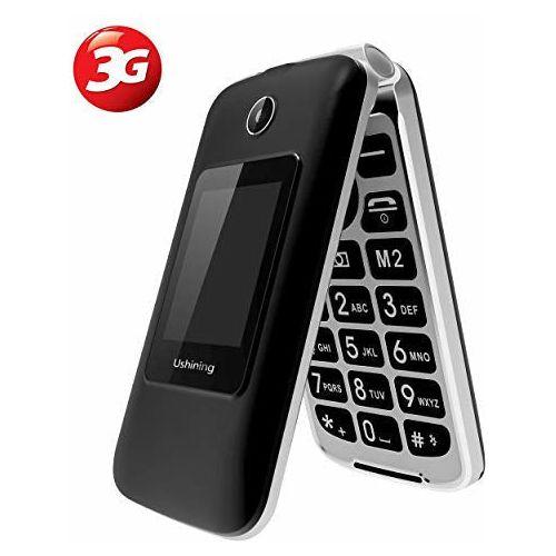 3G Big Button Basic Mobile Phones for Elderly, Dual Sim Free Flip up Mobile Phone Unlocked (Black) 0
