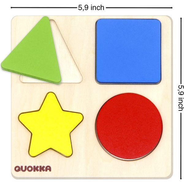 Toddler Toys For 1 2 3 Years Old Boys and Girls - 6 Montessori Wooden Toys For Kids by QUOKKA - Realistic Animals Learning Gifts for 2+ yo - Educational Kids Puzzles 2