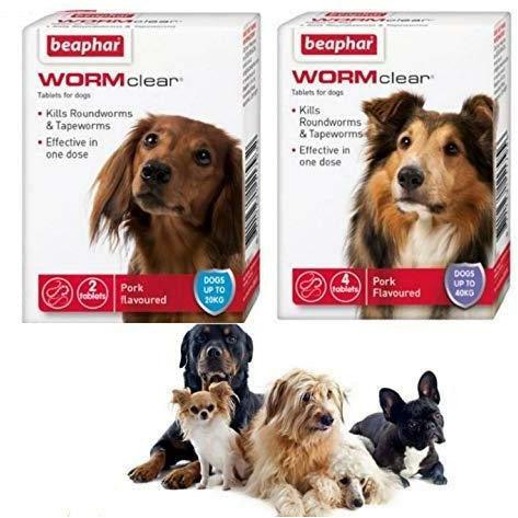 SIPW Vet Strength WORMclear Dog Puppy Worming Wormer Tablets kills Roundworm Tapeworm (2 Tablets) 1