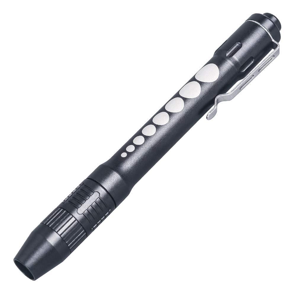 LIGHTFE D12 Zoomable Pen Light, Reusable Medical Pocket Light with Clip, Waterproof and Anti-Drop White Light Penlight Flashlight, Medical Penlight for Nurses, Doctors and Nursing Students