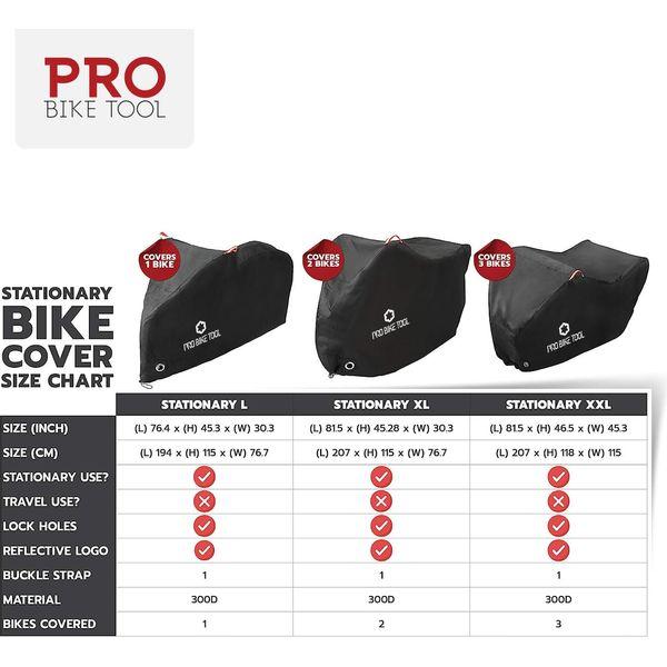 Pro Bike Cover for Outdoor Bicycle Storage - Heavy Duty Ripstop Material, Waterproof & Anti-UV (Travel - Large for 1 Bike) 3