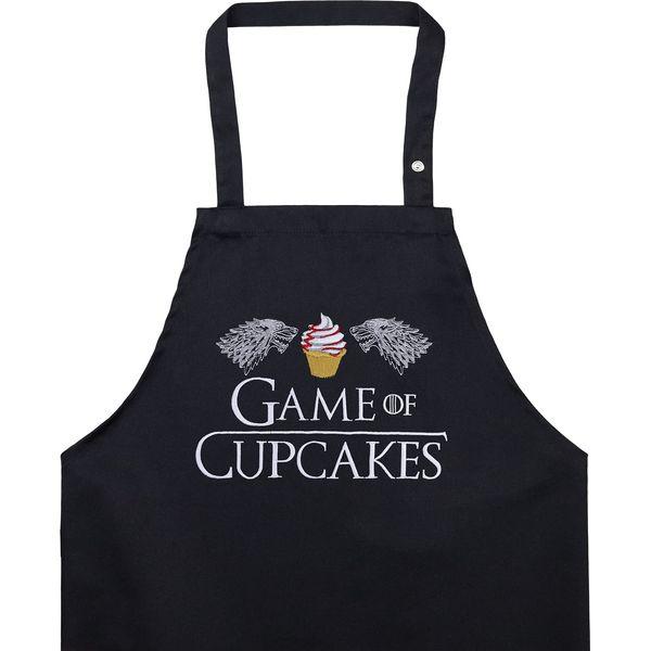 EXPRESS-STICKEREI Cooking apron women Adjustable Kitchen Aprons with Pocket | adjustable neck strap (Game of cupcakes - Kochschürze)