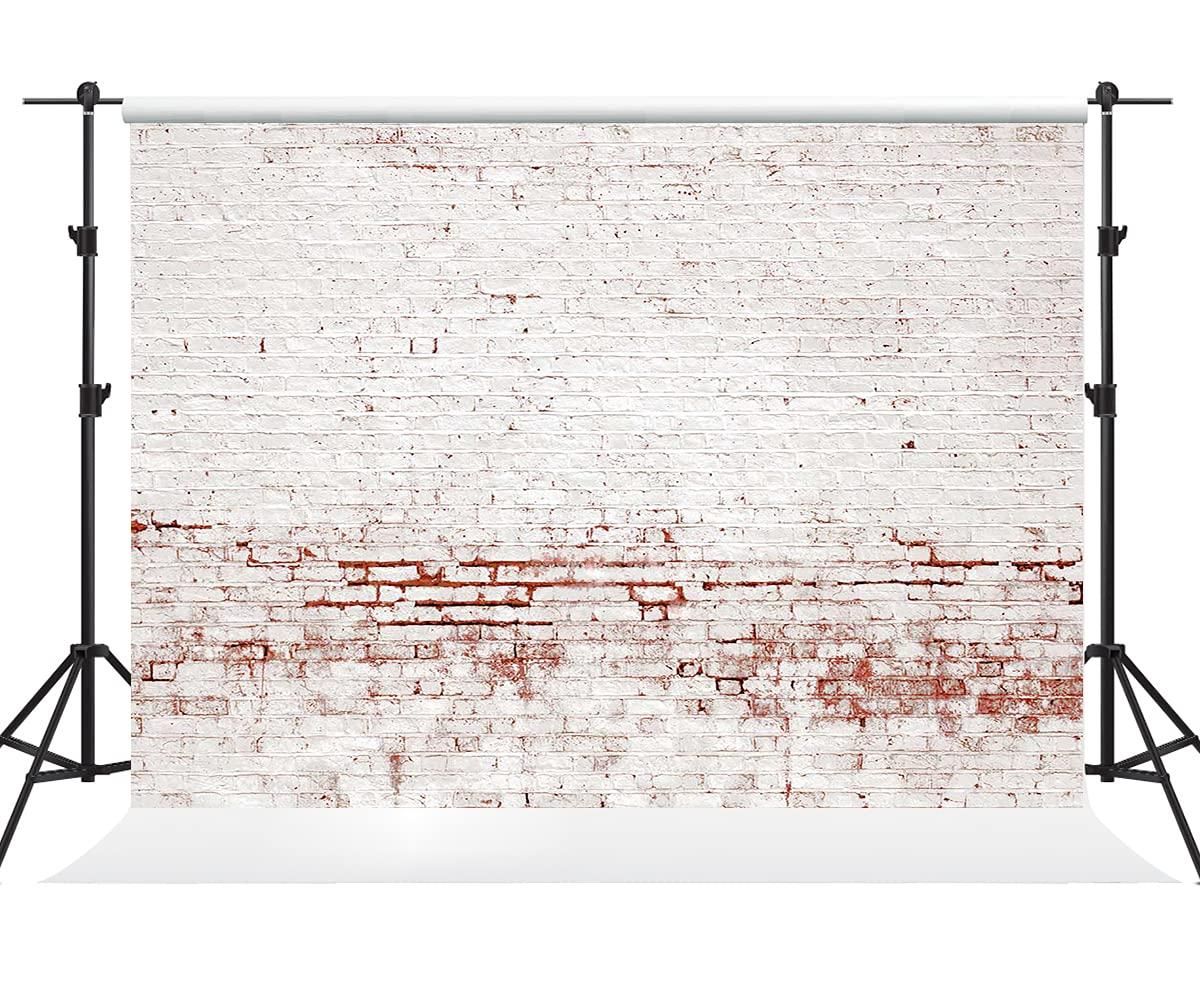 Kate 10×10ft(3×3m) Backdrop Industrial Nordic Style Photo Studio Prop for Photography White Wall and Red Brick Background Fabric 0