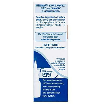 Sterimar Stop & Protect Cold and Sinus Relief- 100% Natural Sea Water Based Nasal Spray with Added Copper and Eucalyptus - 20 ml Can 4