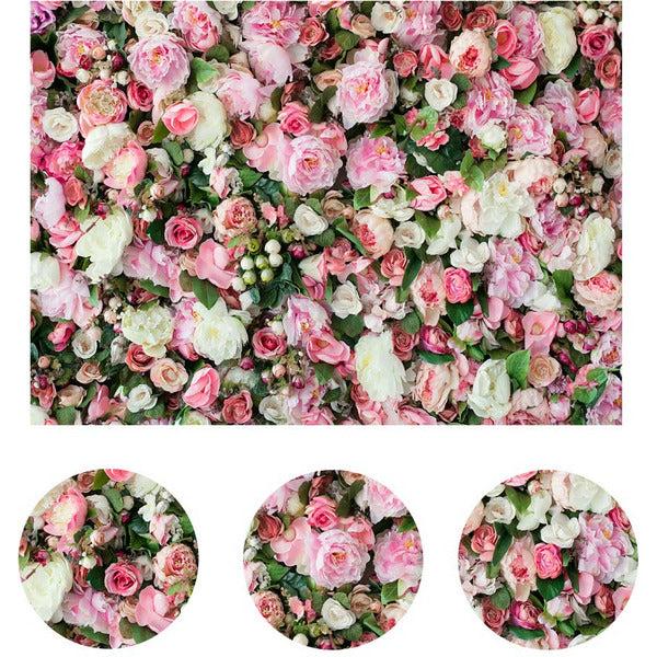 LYWYGG 8x6FT Art Studio 3D Flower Photo Background Rose Flower Backdrops Colorful Flower Photography Backdrop Wall Backdrops Scenery Wedding Decoration Birthday Party CP-316-0806 4