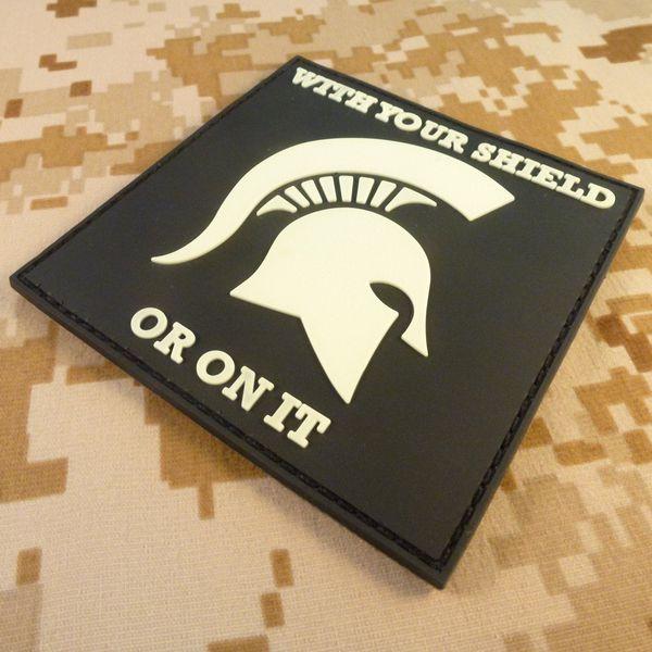 2AFTER1 WITH YOUR SHIELD OR ON IT Spartan Helmet Morale US Navy Seals PVC Rubber Touch Fastener Patch 3