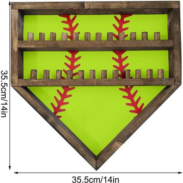 Baseball Display Case - 14" Wooden Baseball Ring Holder, Wall Mount Championship Ring Display Case for Balls, Rings, Medals, Trophies - One Case for All Memorabilia 4