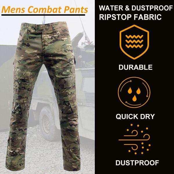 LNFINTDO Tactical Combat Trousers for Men Army Camo Outdoor Airsoft Hunting Pants Ripstop BDU Military Uniform 4